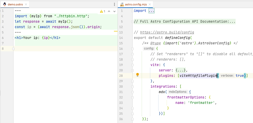 Astro import httpfile